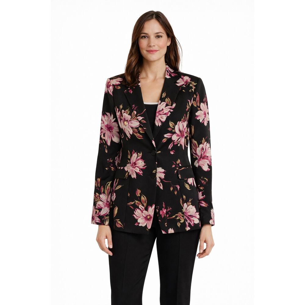 Calvin Klein Womens Floral Blazer Jacket Size 6